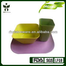 Vaisselle colorée en fibre de bambou pour la sécurité des aliments